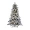 Haute Decor Berkshire 7.5 Foot Flocked Realistic Artificial Snowy Spruce Christmas Tree with 600 Warm White LED Lights and 54-inch Diameter, Hinged Branches